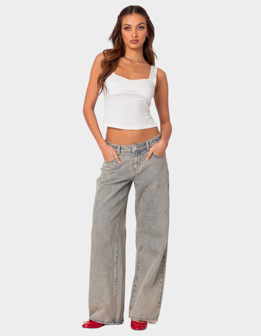 ドニドニ EDIKTED Marigold Side Slit Top - WHITE | Tillys