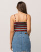 SKY AND SPARROW Ribbed Navy Stripe Womens Crop Cami image number 3