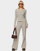 EDIKTED Avalie Striped Ribbed Long Sleeve Tee image number 5