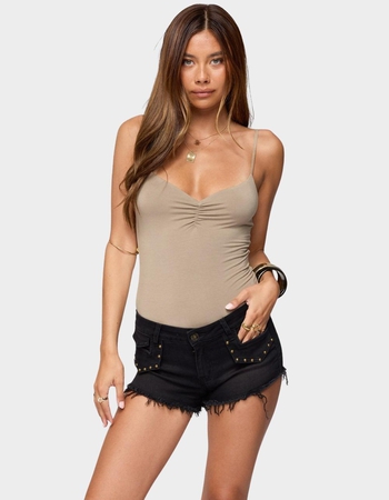 EDIKTED Harlow Gathered V-Neck Bodysuit Primary Image