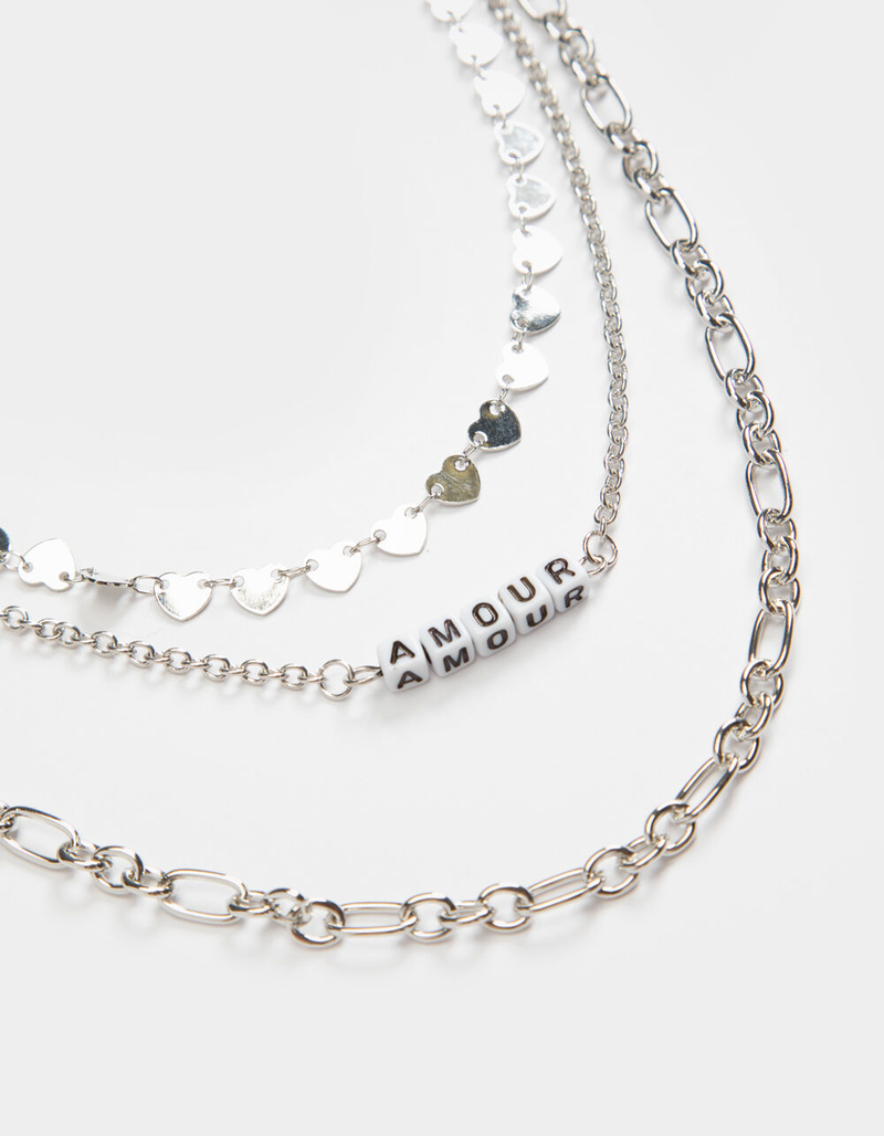 FULL TILT 3 Pack Heart & Amour Necklaces image number 1