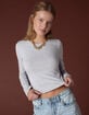 TILLYS Womens Long Sleeve Baby Tee TILLYS Womens Long Sleeve Baby Tee