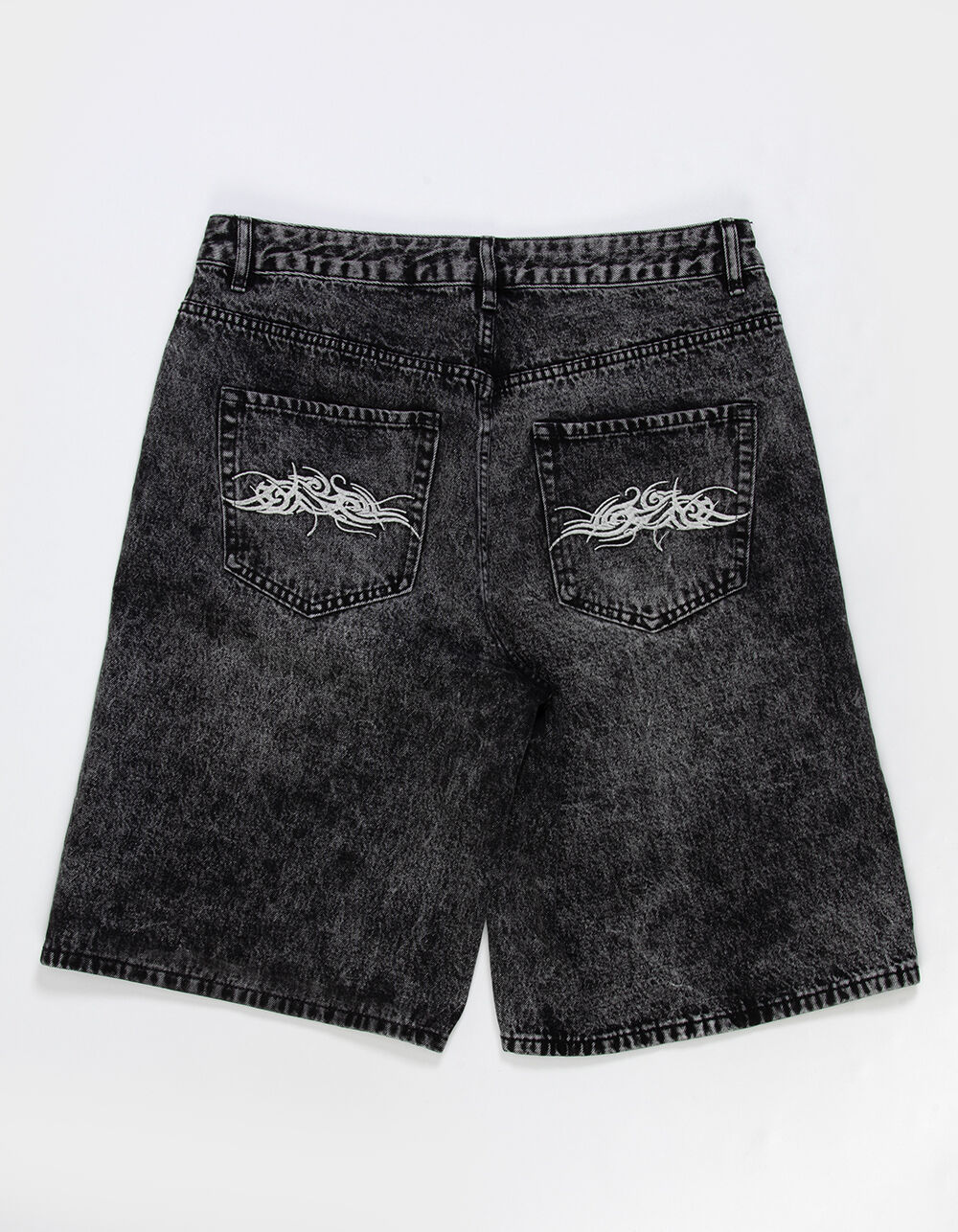 RSQ Mens Baggy Embroidered Jorts - WASHED BLACK - 34 | Tillys