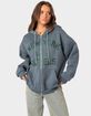 EDIKTED New York Angels Oversized Zip-Up Hoodie image number 1