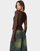 EDIKTED Sheer Mesh Ruffled Top image number 5