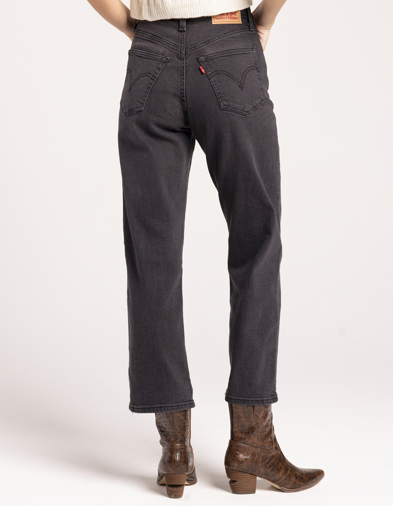 LEVI'S Ribcage Straight Ankle Womens Jeans - Black Rinse image number 3