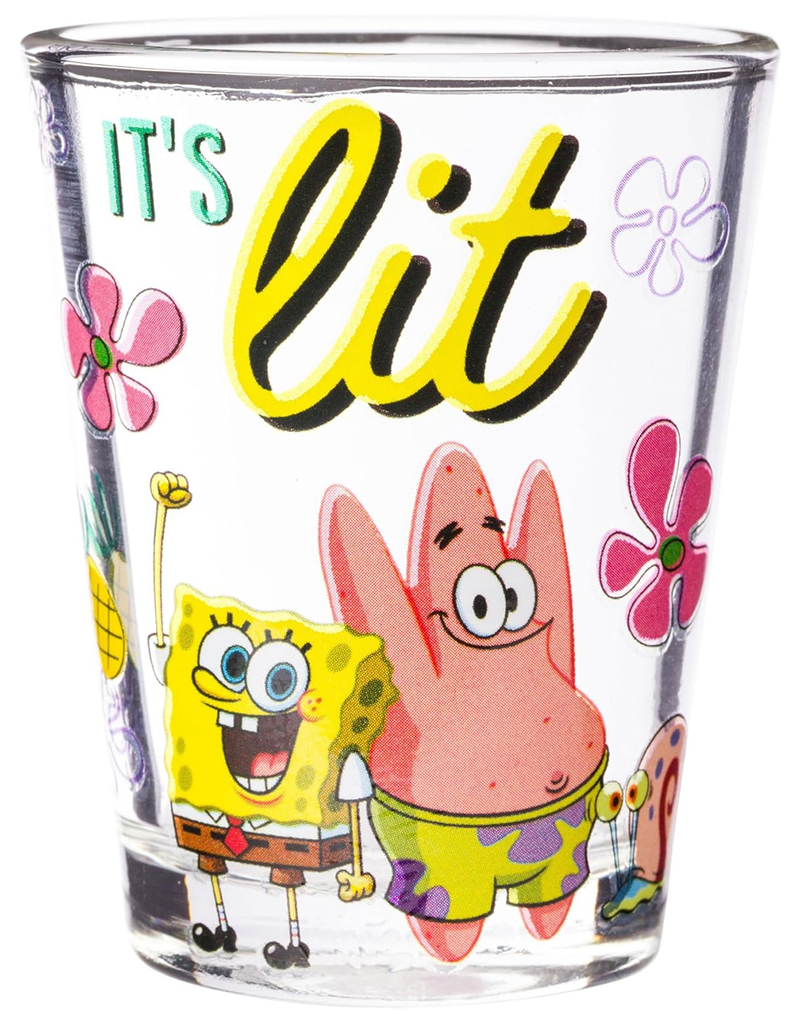 SPONGEBOB SQUAREPANTS Modern Quote 4 Pack Mini Glass Set image number 4