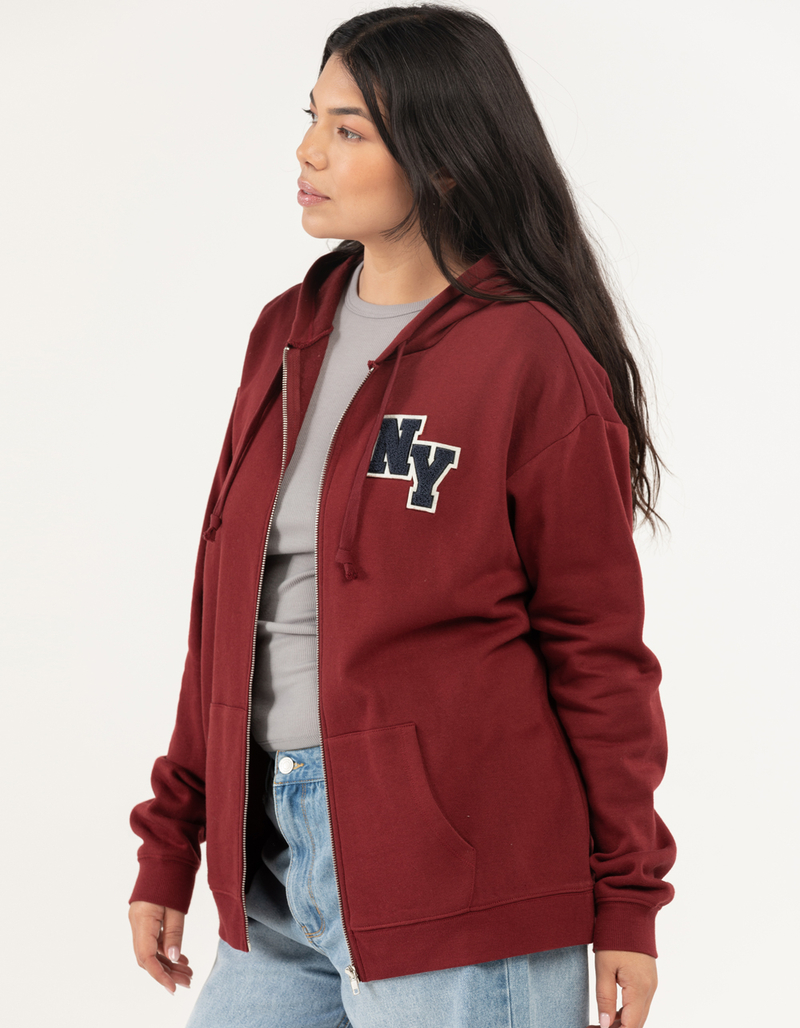 FULL TILT New York Womens Oversized Zip-Up Hoodie image number 2