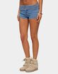 EDIKTED Odetta Studded Low Rise Denim Shorts image number 2