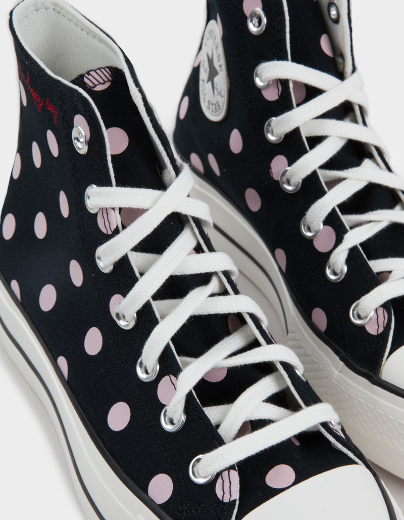 CONVERSE Chuck Taylor All Star Lift Womens Platform Polka Dot Shoes image number 5