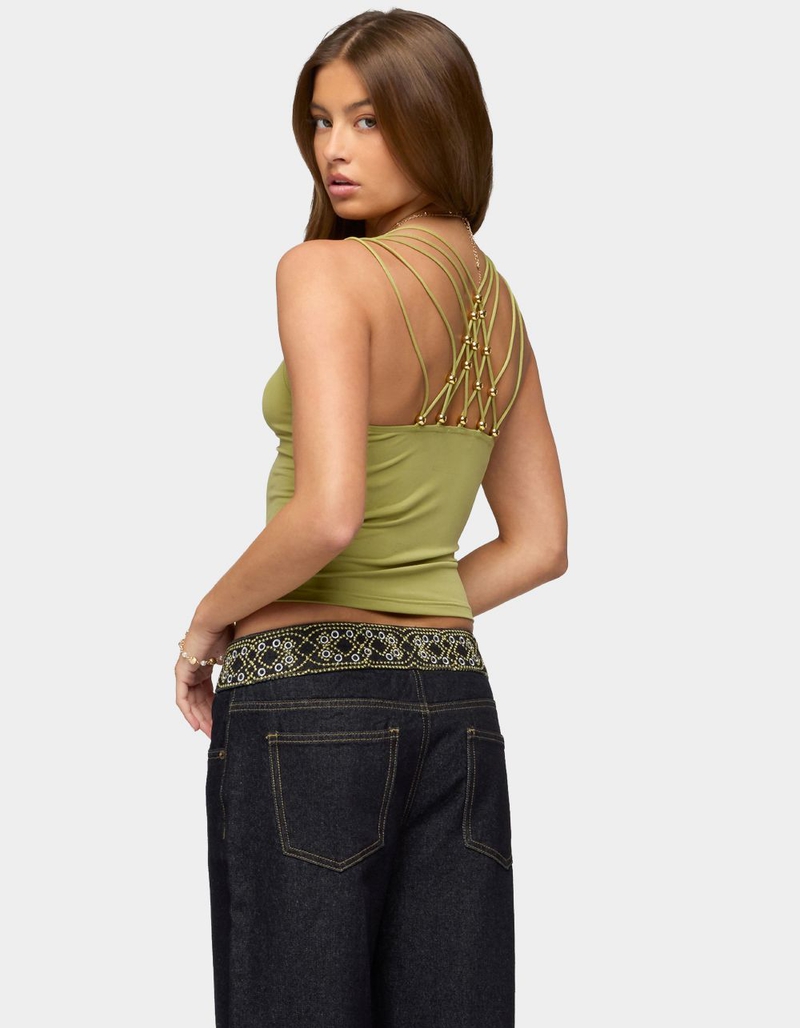 EDIKTED Vinney Strappy Bead V-Neck Top image number 2