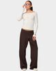 EDIKTED Kerie Pinstripe Low Rise Pants image number 5