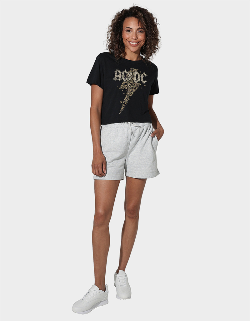 AC/DC Leopard Bolt Womens Cropped Tee image number 2