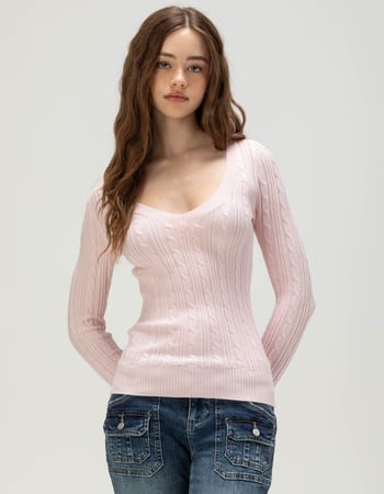 RSQ Womens V-Neck Sweater Alternative Image