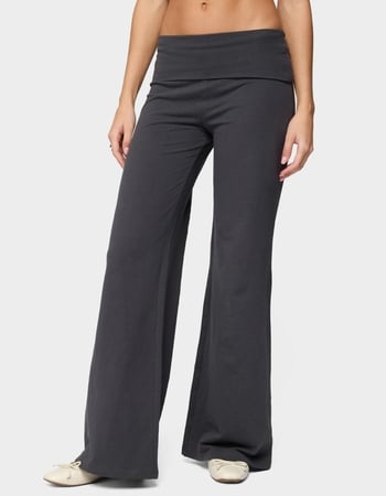 EDIKTED Wide Leg Foldover Pants Alternative Image
