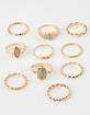 FULL TILT 10 Pack Dainty Stone Ring Set image number 1