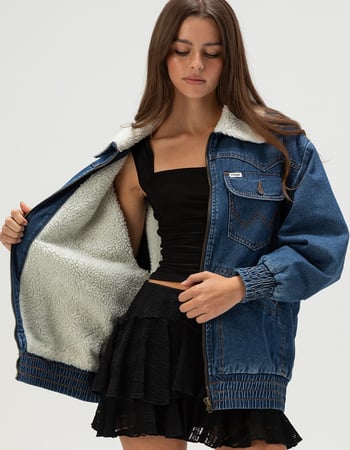 WRANGLER Womens Oversized Bomber Jacket Alternative Image