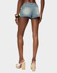 EDIKTED Tulie Grommet Distressed Denim Shorts image number 3