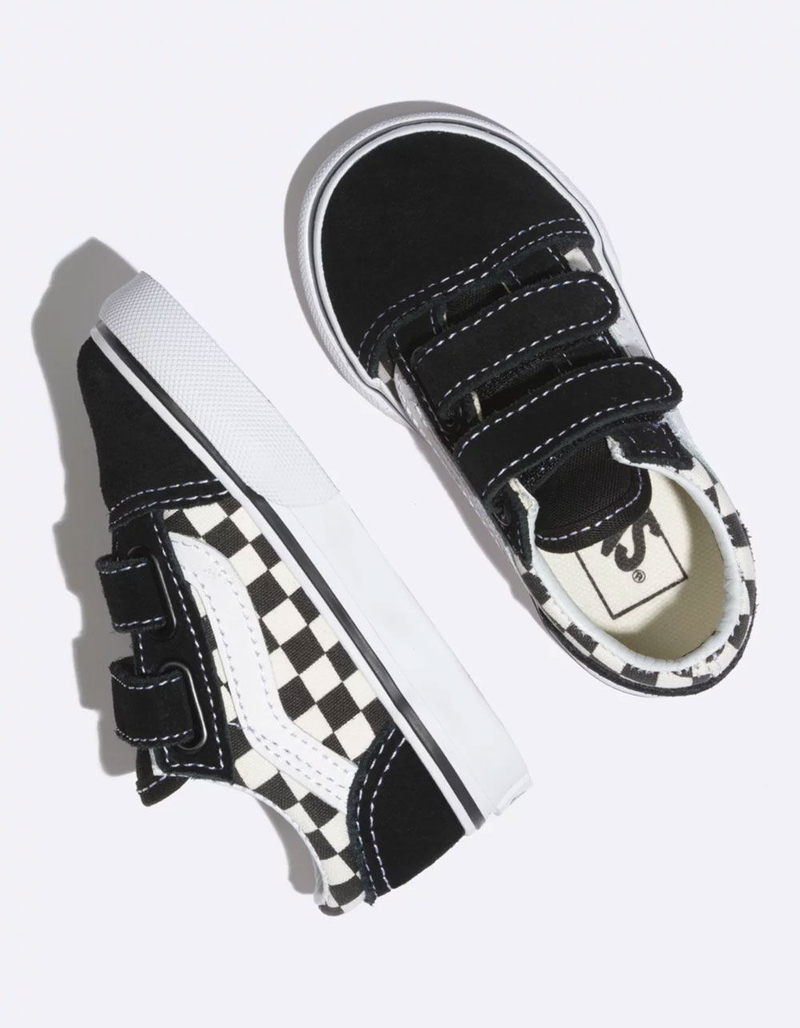 VANS Toddler Primary Check Old Skool Velcro Shoes image number 1