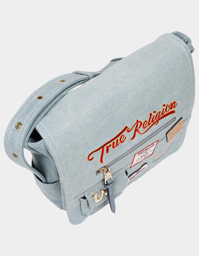 TRUE RELIGION Multi Patch Denim Messenger Bag image number 6