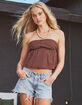 RSQ Womens Henley Babydoll Tube Top image number 6