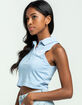 RSQ Embroidered Womens Light Blue Polo Tank image number 2
