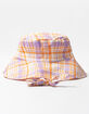 Plaid Chin Tie Lavender & Orange Bucket Hat image number 2