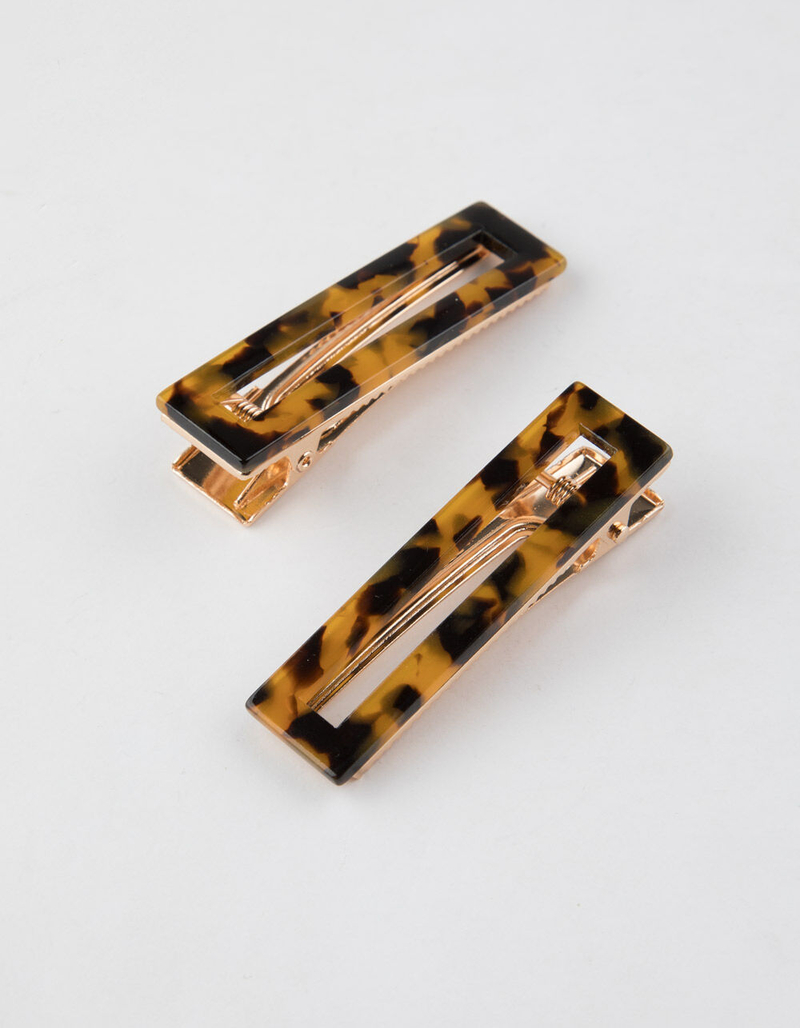 FULL TILT 2 Pack Rectangle Leopard Hair Clips image number 0