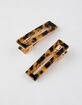 FULL TILT 2 Pack Rectangle Leopard Hair Clips image number 1