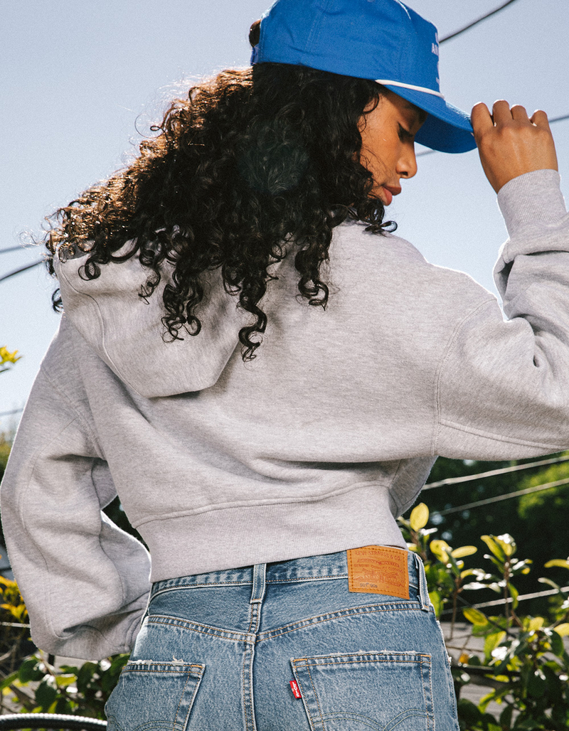 TILLYS Womens Cropped Zip-Up Hoodie image number 6