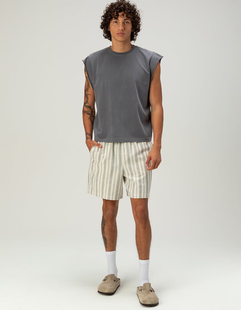 RSQ Mens Washed Crop Muscle Tee image number 2