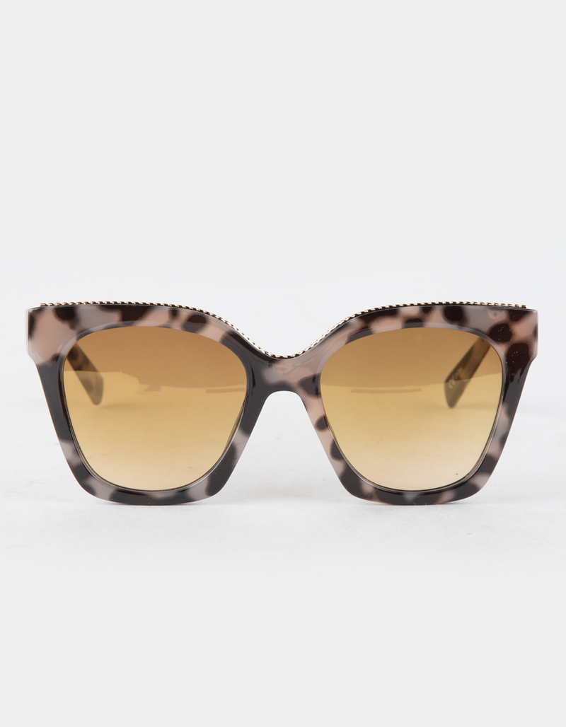 BLUE CROWN Metal Trim Oversized Square Sunglasses image number 1