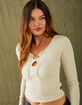 FIVESTAR GENERAL CO. Lace Up Womens Long Sleeve Top image number 1
