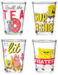 SPONGEBOB SQUAREPANTS Modern Quote 4 Pack Mini Glass Set image number 1
