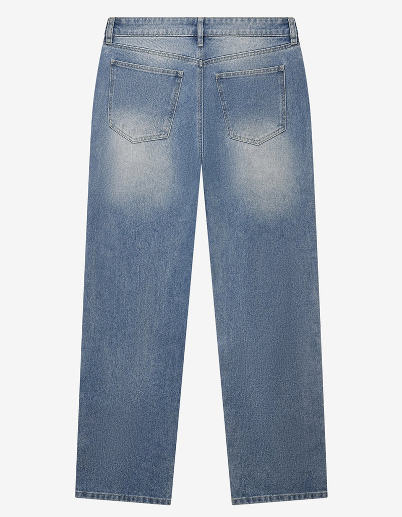 CALIBER Munition Mens Studded Frayed Straight Jeans image number 2