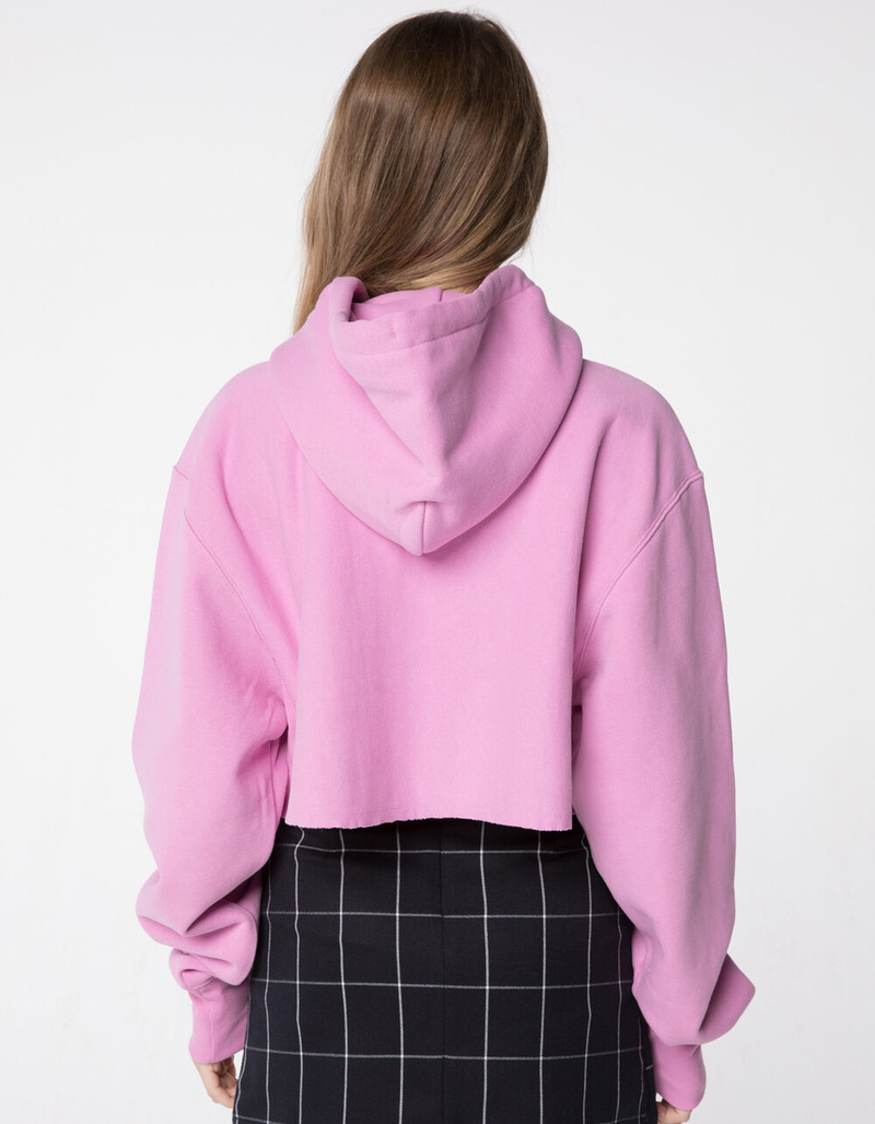 CHAMPION Reverse Weave Pink Womens Crop Hoodie image number 2