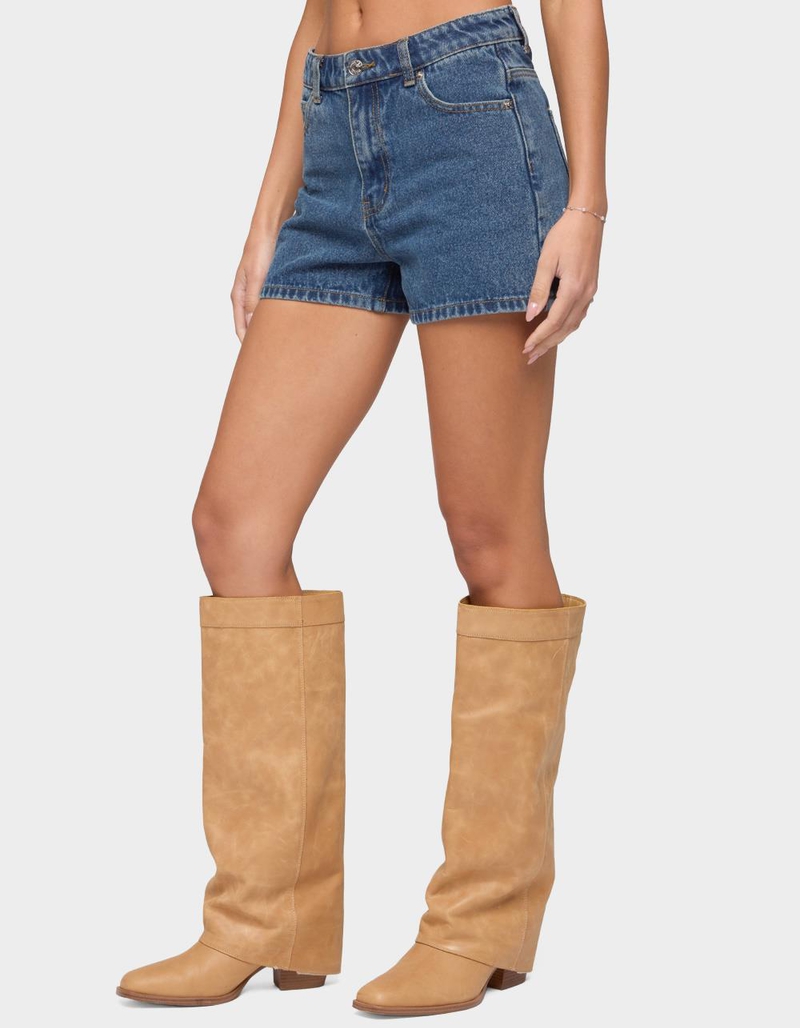 EDIKTED Milena High Rise Denim Shorts image number 1