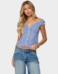 EDIKTED Dorothie Gingham Button Up Top image number 1