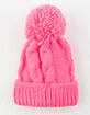 AQUARIUS Cable Knit Self Pom Womens Beanie image number 1