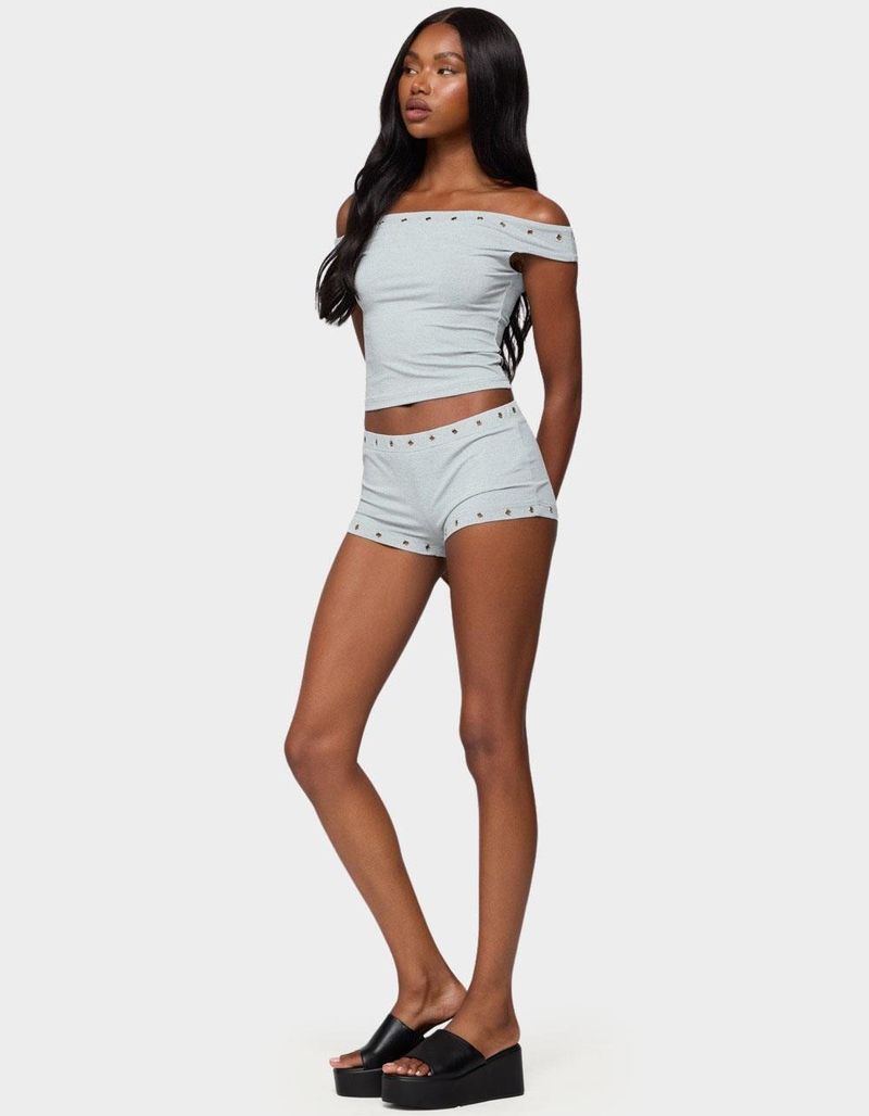EDIKTED Neriah Grommet Micro Shorts image number 3