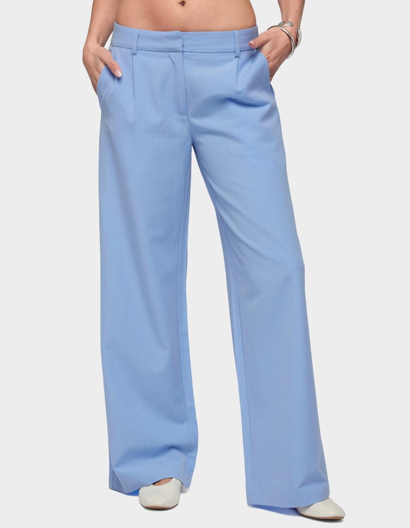 EDIKTED Pinstripe Tailored Straight Leg Pants image number 0