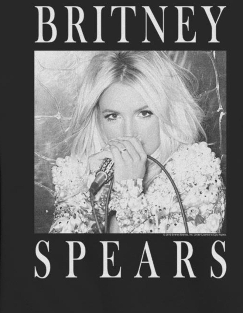 BRITNEY SPEARS Black + White Photo Crew Neck Sweatshirt image number 1