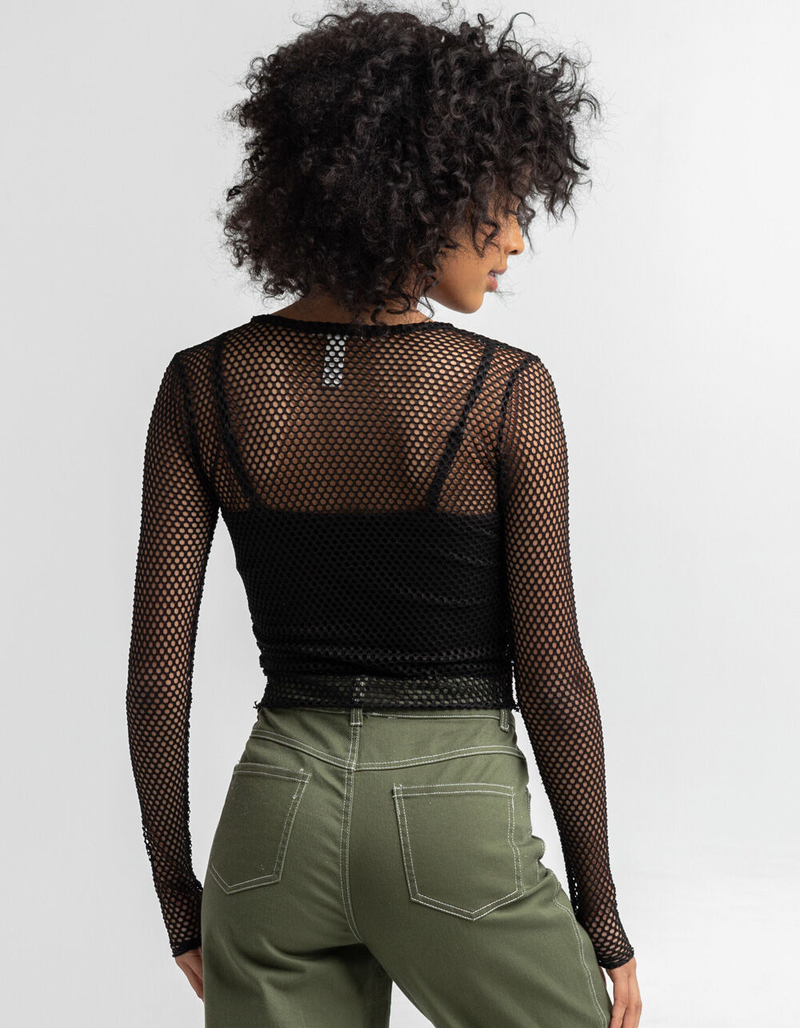 FULL TILT Fishnet Womens Top image number 2