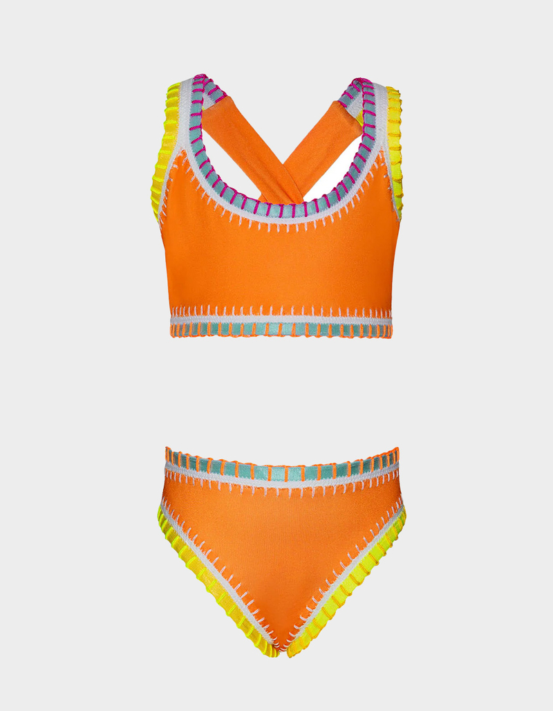 PQ SWIM Sporty Rainbow Embroidered Girls Bikini Set image number 0