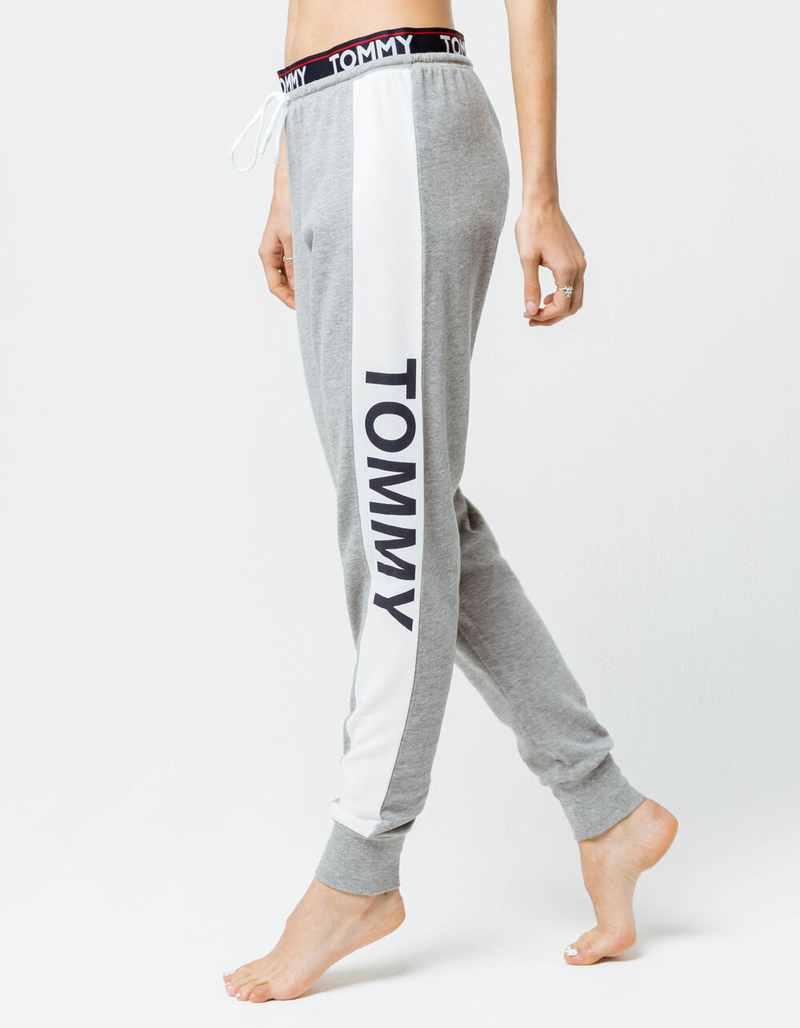 TOMMY HILFIGER Logo Heather Gray Womens Jogger Pants image number 1