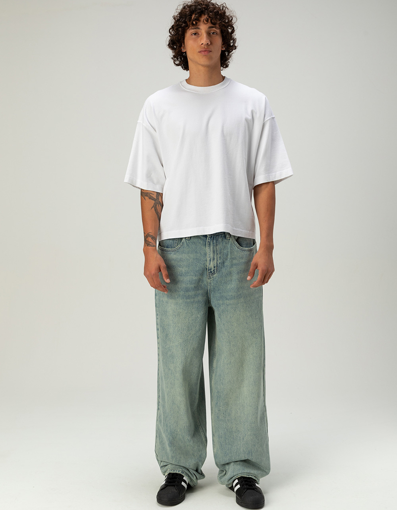 RSQ Mens Extra Baggy Embroidered Jeans image number 4