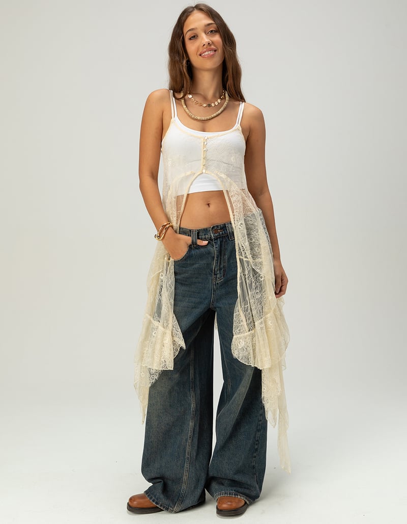 WEST OF MELROSE Womens Lace Duster image number 3