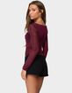 EDIKTED Oona Sheer Gathered Long Sleeve Top image number 3
