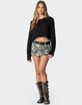 EDIKTED Camo Denim Mini Skirt image number 3