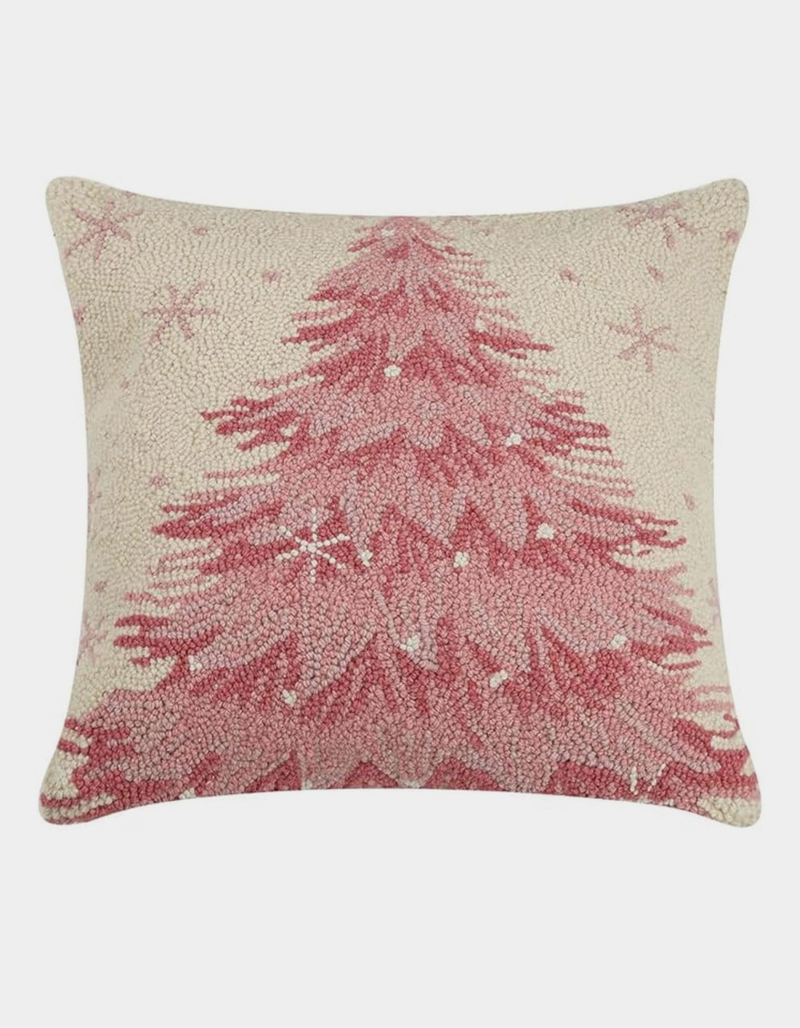 Christmas Tree Wool Hooked Pillow image number 0